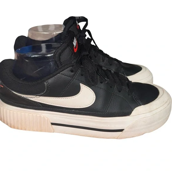 Nike Court Legacy Lift Sneakers Womens 7 Black White Platform Streetwear - Picture 4 of 6